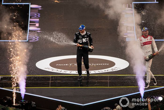 Podio: El ganador Edoardo Mortara, Venturi Racing,  Jake Dennis, Andretti Motorsport, tercero