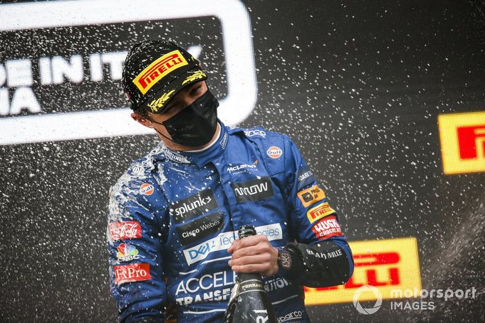 Podio: tercer lugar Lando Norris, McLaren