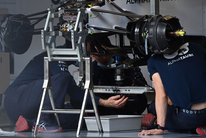 Detalle del frente del AlphaTauri AT01