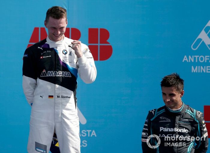 Podio: ganador de la carrera Maximilian Günther, BMW I Andretti Motorsports y el tercer lugar Mitch Evans, Jaguar Racing
