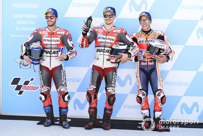 Володар поул-позиції Хорхе Лоренсо, Ducati Team, друге місце Андреа Довіціозо, Ducati Team, третє місце Марк Маркес, Repsol Honda Team