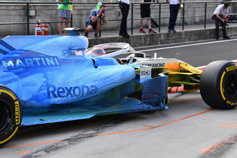 Robert Kubica, Williams FW41, con parafina en su coche