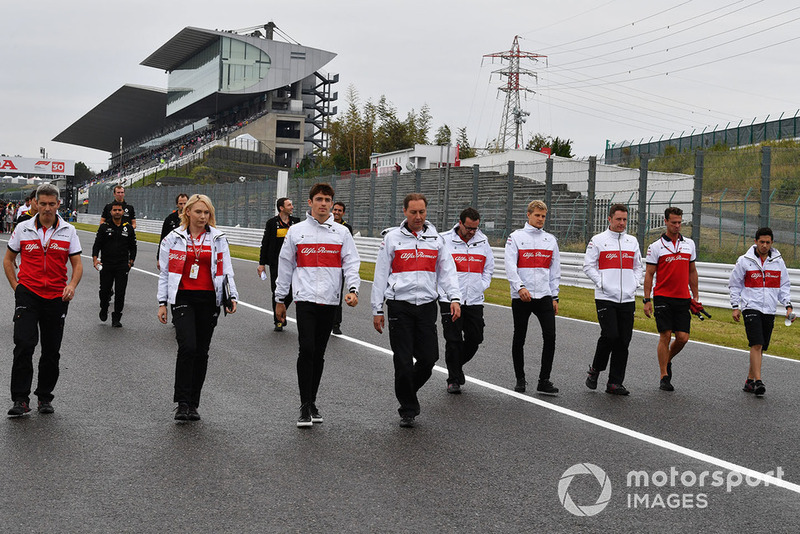 Charles Leclerc, Sauber walks the track