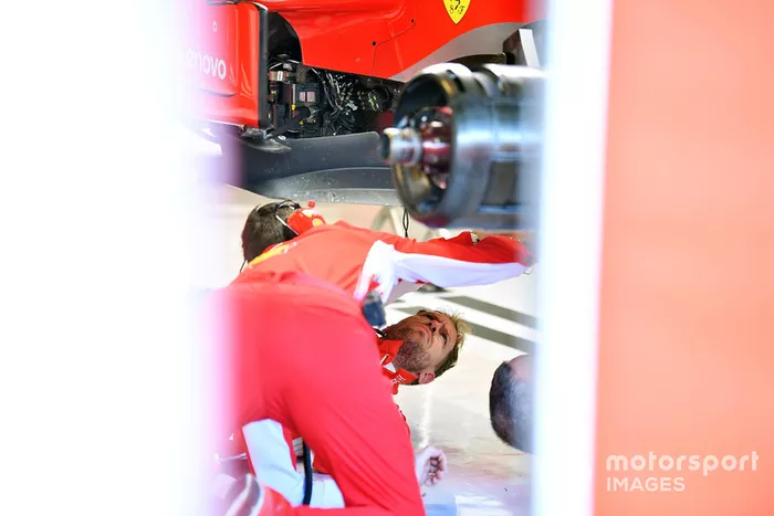 El fondo plano del Ferrari SF71H de Sebastian Vettel