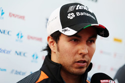 Sergio Perez, Sahara Force India F1 with the media