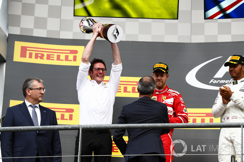 Podium: Second place Sebastian Vettel, Ferrari, Race winner Third place Lewis Hamilton, Mercedes AMG F1 Daniel Ricciardo, Red Bull Racing