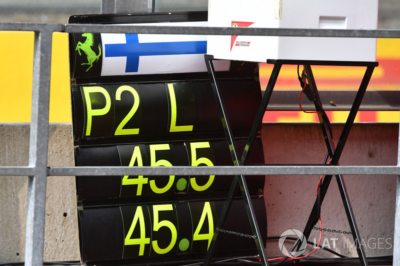 Pit board for Valtteri Bottas, Mercedes AMG F1