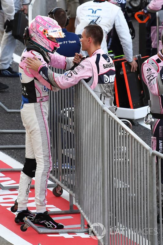 Esteban Ocon, Sahara Force India F1 celebra