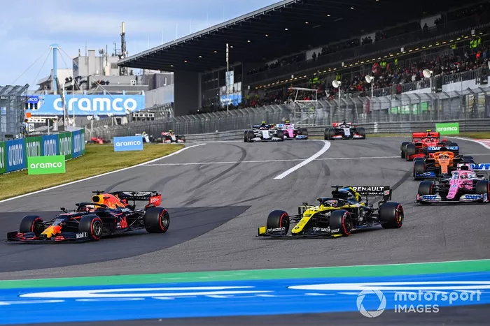 Max Verstappen, Red Bull Racing RB16, Daniel Ricciardo, Renault F1 Team R.S.20, Sergio Perez, Racing Point RP20, Carlos Sainz Jr., McLaren MCL35,  Charles Leclerc, Ferrari SF1000