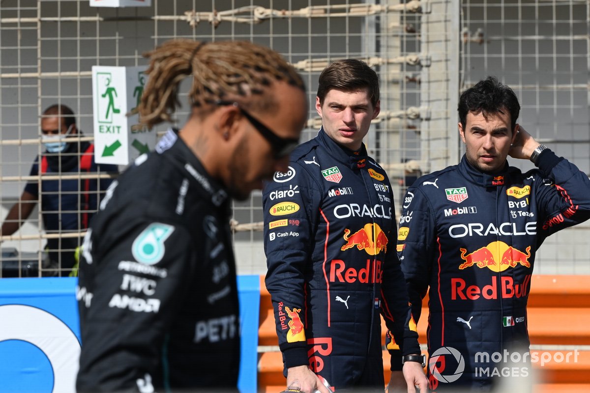 Lewis Hamilton, Mercedes-AMG Max Verstappen, Red Bull Racing Sergio Perez, Red Bull Racing 