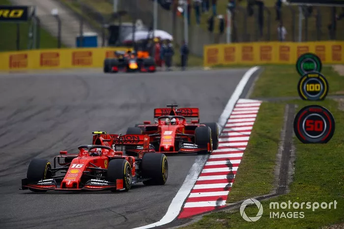 Charles Leclerc, Ferrari SF90 y Sebastian Vettel, Ferrari SF90