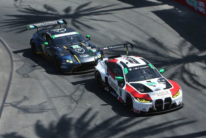 #1: Paul Miller Racing, BMW M4 GT3, GTD: Bryan Sellers, Madison Snow, #27: Heart of Racing Team, Aston Martin Vantage GT3, GTD: Roman De Angelis, Marco Sorensen