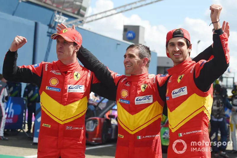 Race winners Alessandro Pier Guidi, James Calado, Antonio Giovinazzi, Ferrari AF Corse Ferrari 499P