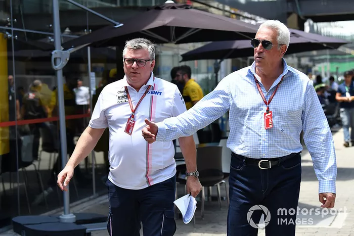 Otmar Szafnauer, Director del equipo Racing Point Force India y Lawrence Stroll, Propietario del equipo Racing Point Force India F1