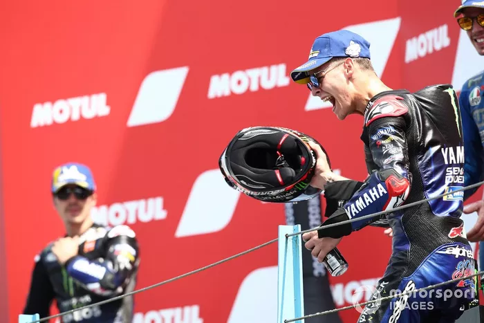 Podio: il vincitore della gara Fabio Quartararo, Yamaha Factory Racing