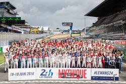 The traditional drivers groupshot for the 2016 24 Hours of Le Mans