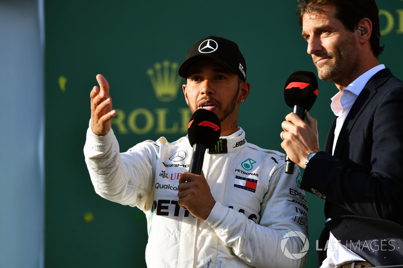 Lewis Hamilton, Mercedes-AMG F1 on the podium