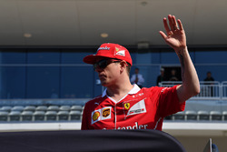 Kimi Raikkonen, Ferrari on the drivers parade at