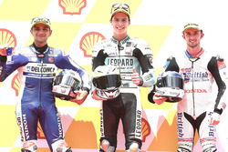 Pole sitter Joan Mir, Leopard Racing, second place Jorge Martin, Del Conca Gresini Racing Moto3, third place John McPhee, British Talent Team