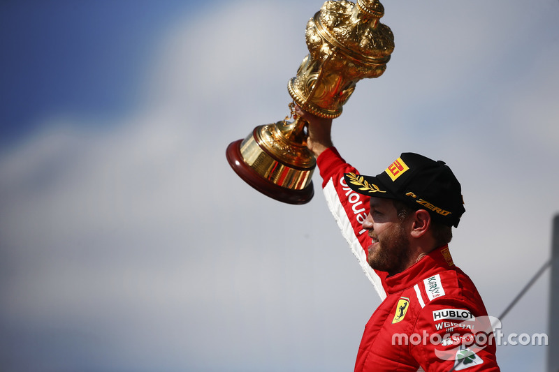 El ganador: Sebastian Vettel, Ferrari