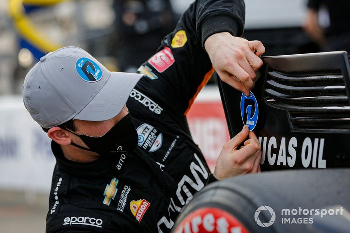 Ganador de la pole Patricio O'Ward, Arrow McLaren SP Chevrolet
