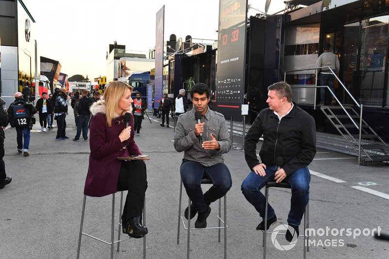Rachel Brooks, Sky TV, Karun Chandhok, Sky TV and David Croft, Sky TV Commentator