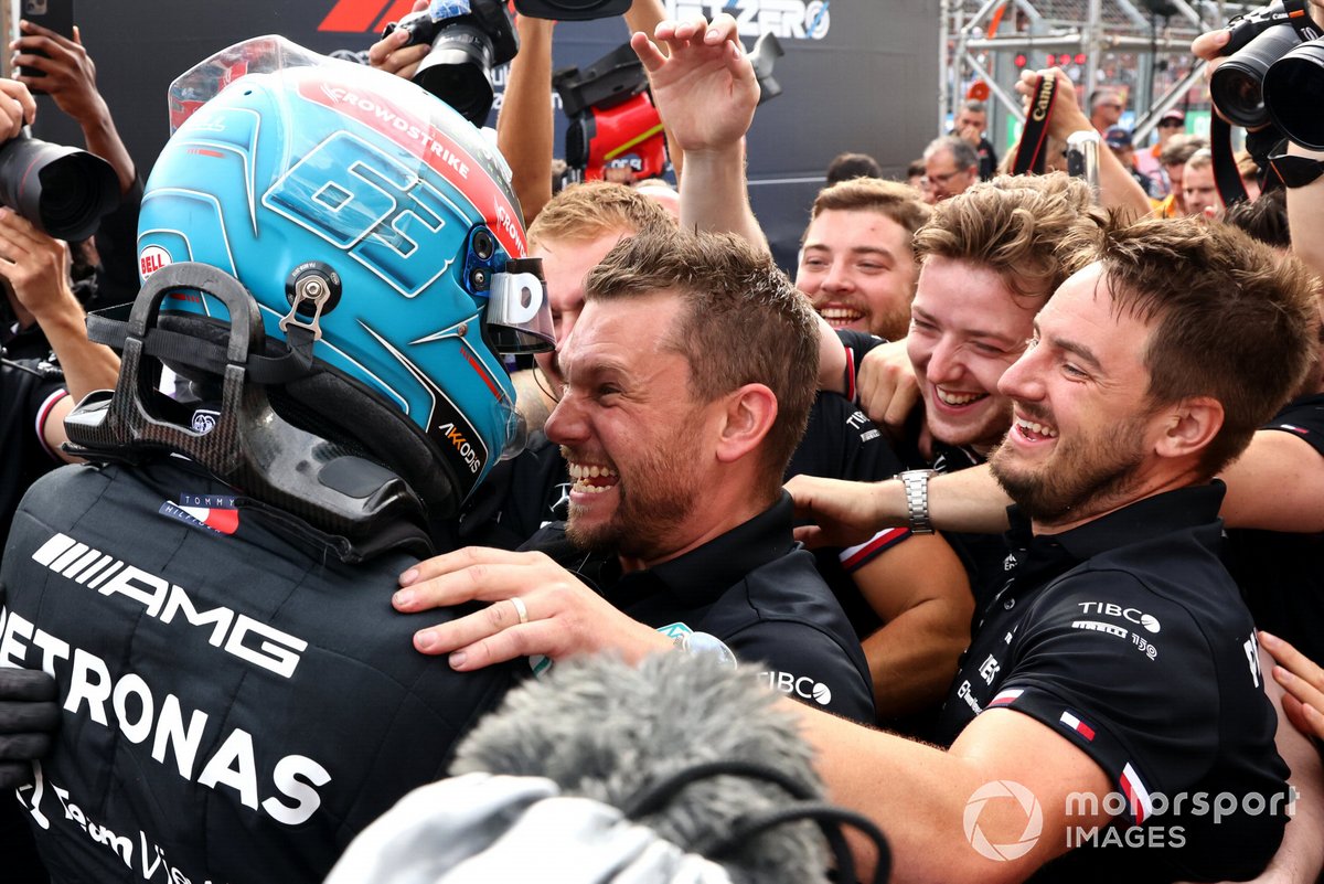 Russell claimed his first pole as Mercedes topped qualifying for the first time in 2022