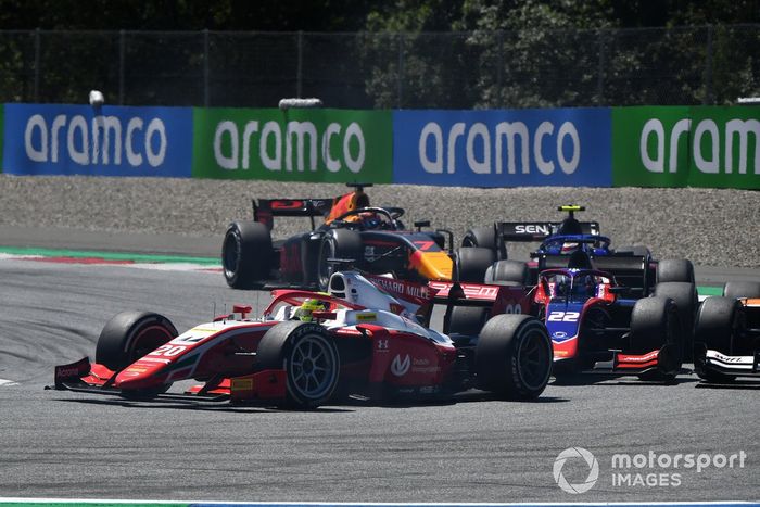 Mick Schumacher, Prema Racing,  Roy Nissany, Trident, y Yuki Tsunoda, Carlin