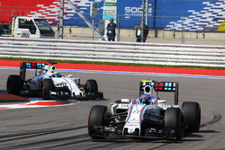 Valtteri Bottas, Williams FW38 leads team mate Felipe Massa, Williams FW38