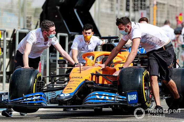 El coche de Daniel Ricciardo, McLaren MCL35M
