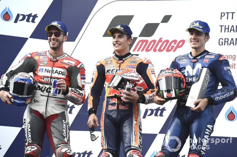 Andrea Dovizioso, Ducati Team, Marc Marquez, Repsol Honda Team, Maverick Viñales, Yamaha Factory Racing