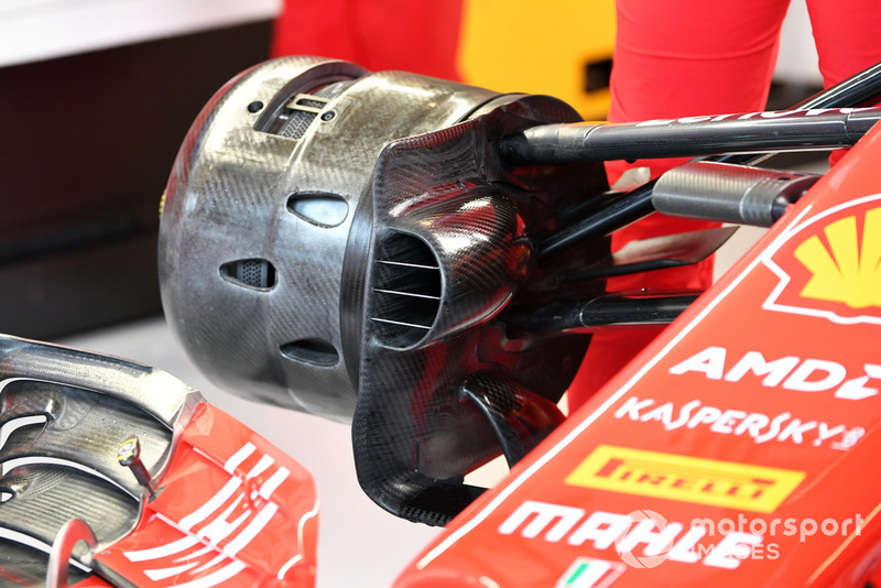 Écope de frein et moyeu avant de la Ferrari SF71H