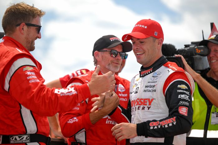 Ganador Scott McLaughlin, Team Penske Chevrolet, Victory Lane