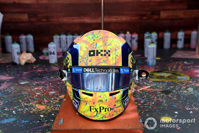 Diseño de casco para Lando Norris, McLaren, por Jimmy Pierce