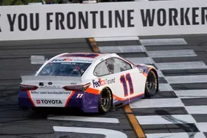 Race Winner Denny Hamlin, Joe Gibbs Racing, Toyota Camry