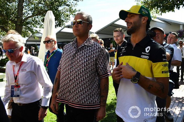 Robbie Williams y Daniel Ricciardo, Renault F1 Team
