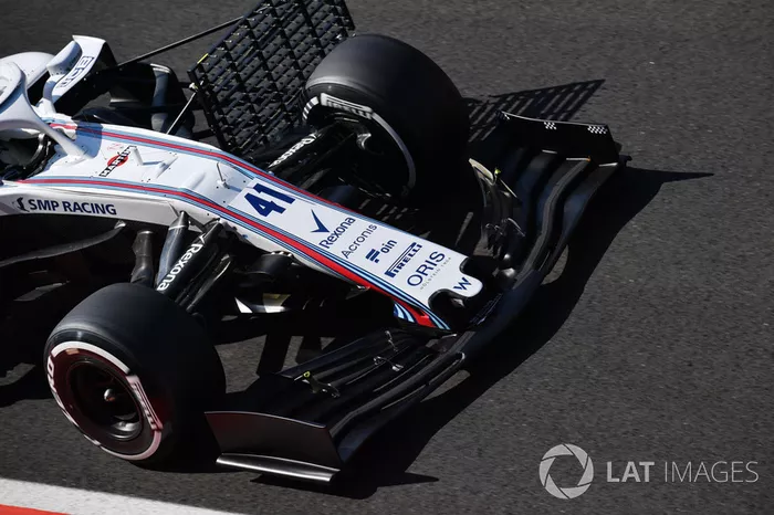 Detalle del alerón delantero del Williams FW41