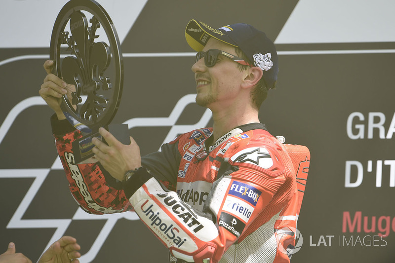 Podium: race winner Jorge Lorenzo, Ducati Team