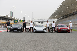 Max Verstappen, Red Bull Racing, Daniel Ricciardo, Red Bull Racing, with the Aston Martin Vanquish S