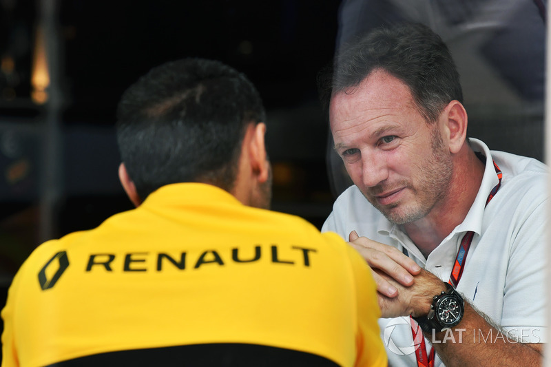 Christian Horner, Red Bull Racing Team Principal and Cyril Abiteboul, Renault Sport F1 Managing Director