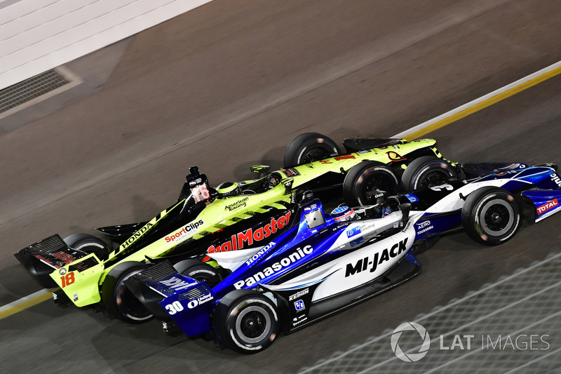 Sébastien Bourdais, Dale Coyne Racing with Vasser-Sullivan Honda, Takuma Sato, Rahal Letterman Lanig