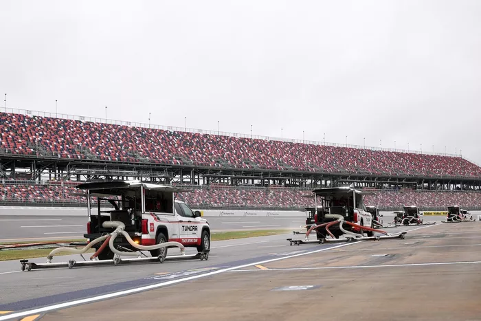 Track drying in progress