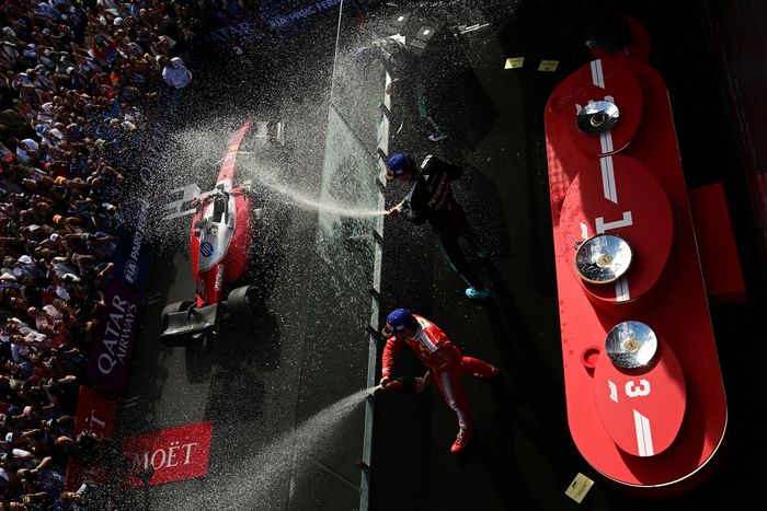 Charles Leclerc, Ferrari, George Russell, Mercedes, Andrea Kimi Antonelli, Mercedes