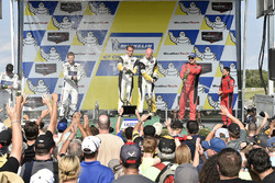 GTLM podium: race winners Antonio Garcia, Jan Magnussen, Corvette Racing, second place Ryan Briscoe, Richard Westbrook, Ford Performance Chip Ganassi Racing, third place Giancarlo Fisichella, Toni Vilander, Risi Competizione