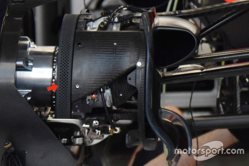 Détails des freins avant de la Red Bull Racing RB13