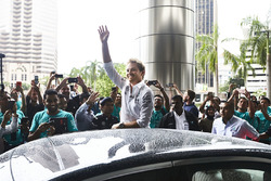 Petronas employees welcome Nico Rosberg, Mercedes AMG F1