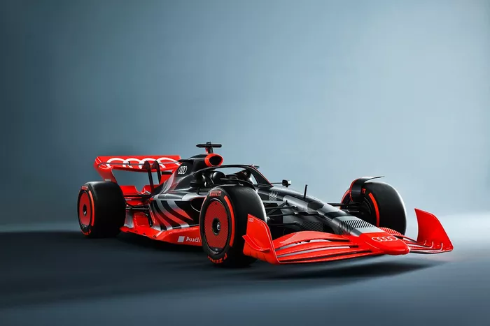 La monoplace de présentation de l'annonce Audi F1