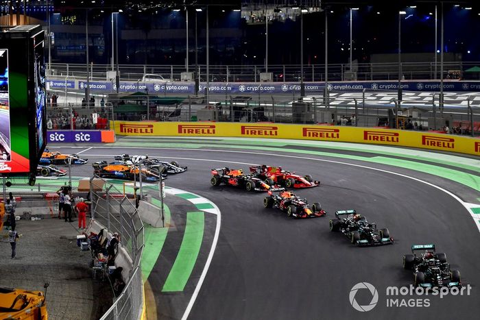 Lewis Hamilton, Mercedes W12, Valtteri Bottas, Mercedes W12, Max Verstappen, Red Bull Racing RB16B, Sergio Perez, Red Bull Racing RB16B, Charles Leclerc, Ferrari SF21