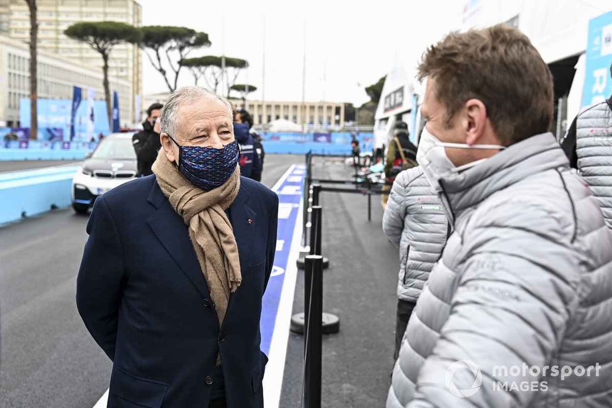 Allan McNish, Team Principal, Audi Sport ABT Schaeffler, with Jean Todt, President, FIA