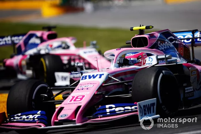 Lance Stroll, Racing Point RP19, Sergio Perez, Racing Point RP19
